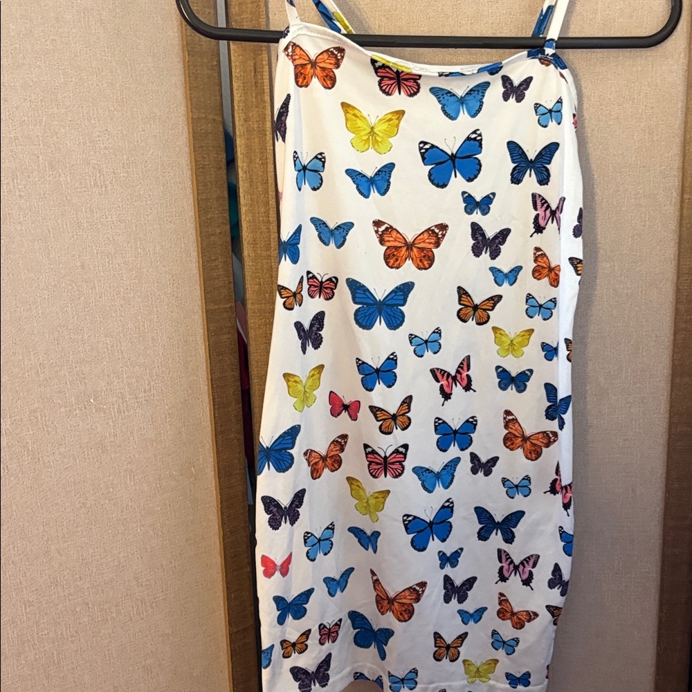 Girls SHEIN White and Yellow butterfly dress 10